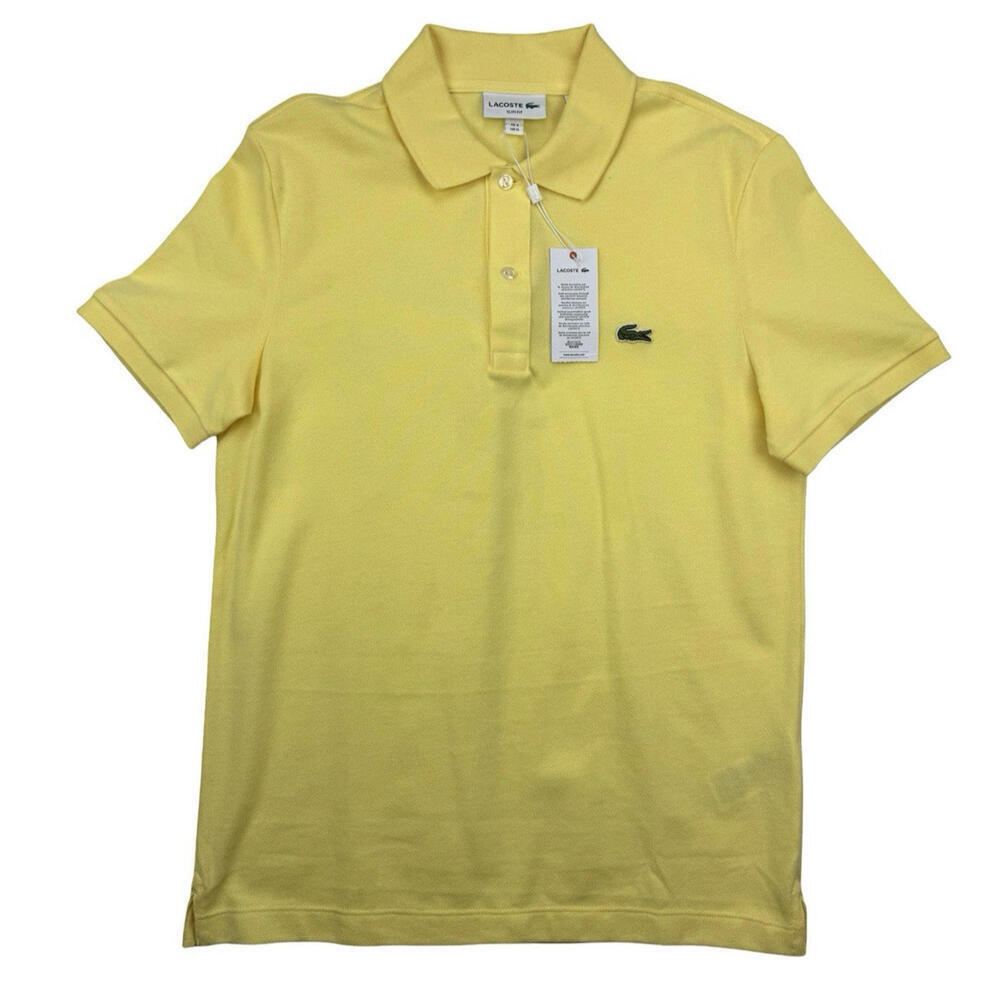 Lacoste Slim Fit Classic Pique Polo Shirt Yellow Size US M